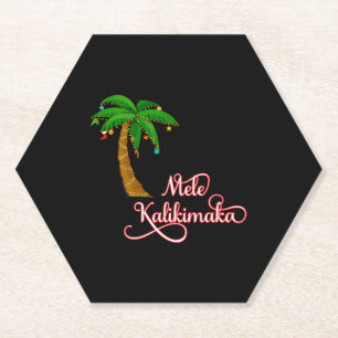 Mele Kalikimaka Hawaiian Sweat for Christmas Paper Coaster