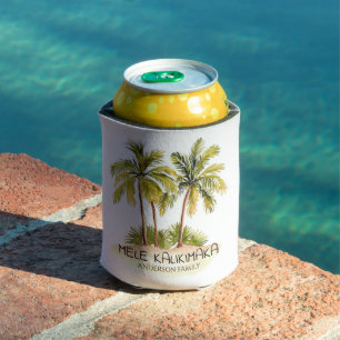 Mele Kalikimaka Hawaiian Tropical Christmas  Can Cooler