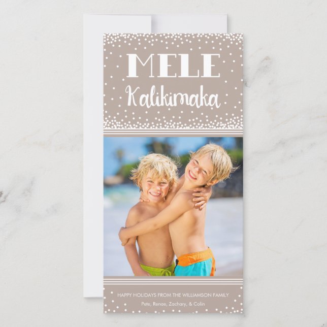 Mele Kalikimaka Holiday Photo Card / Beige (Front)
