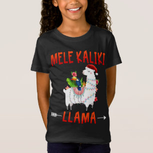 Mele Kalikimaka Kaliki Llama in christmas lights H T-Shirt