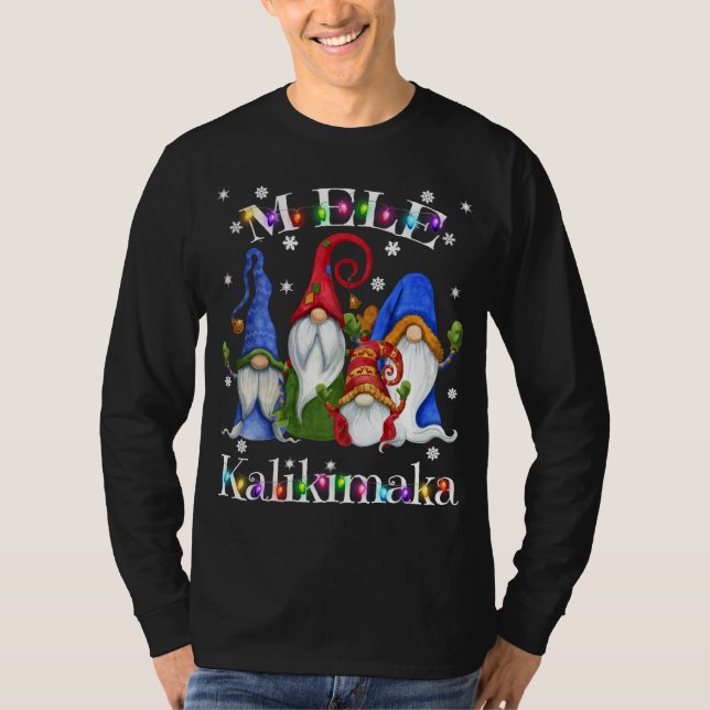 Mele Kalikimaka Merry Christmas Hawaiian Nordic Gn T-Shirt (Front)