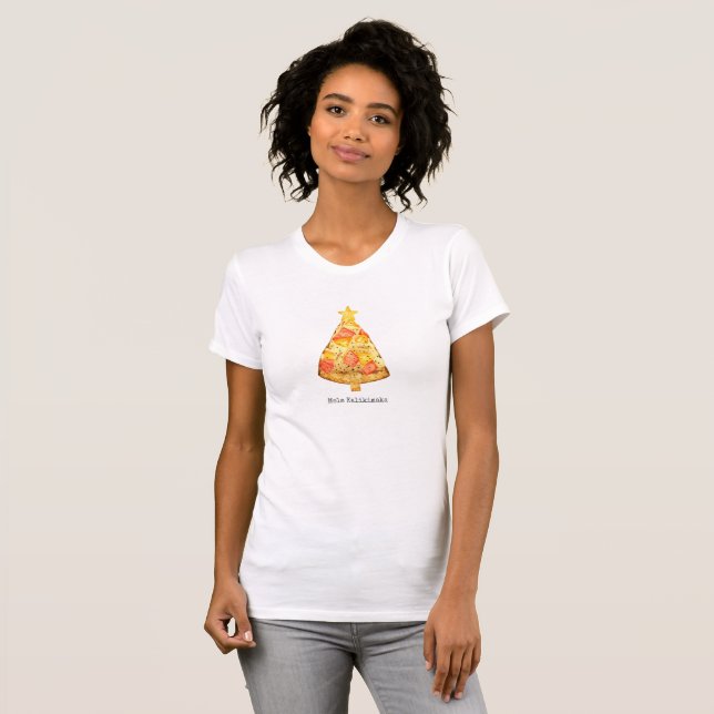 Mele Kalikimaka Merry Christmas Hawaiian Pizza  T-Shirt (Front Full)