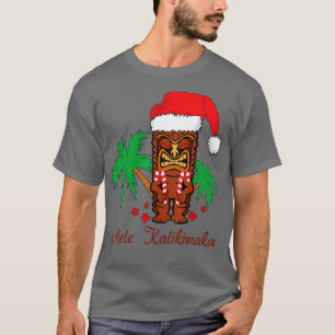 Mele Kalikimaka Merry Christmas Hawaiian Tiki T-Shirt