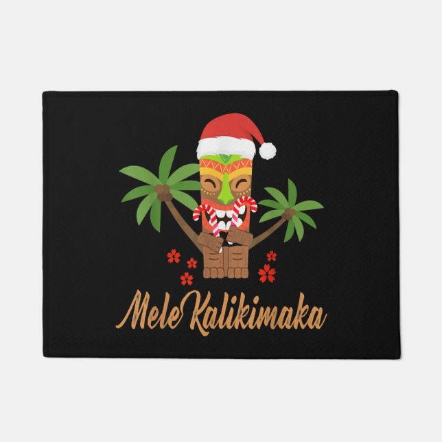 Mele Kalikimaka Merry Christmas Hawaiian Xmas Gift Doormat (Front)