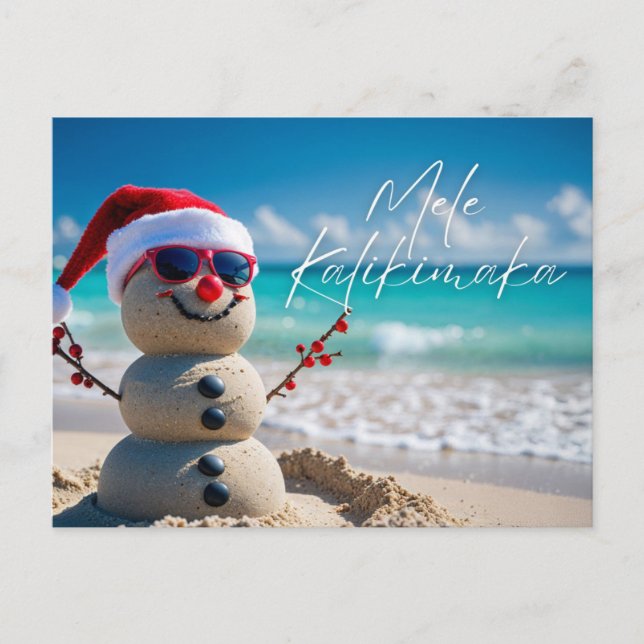 Mele Kalikimaka Merry Christmas Island Beach Style Postcard (Front)