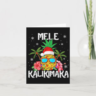 Mele Kalikimaka Merry Xmas Light Santa Hawaiian Pi Card
