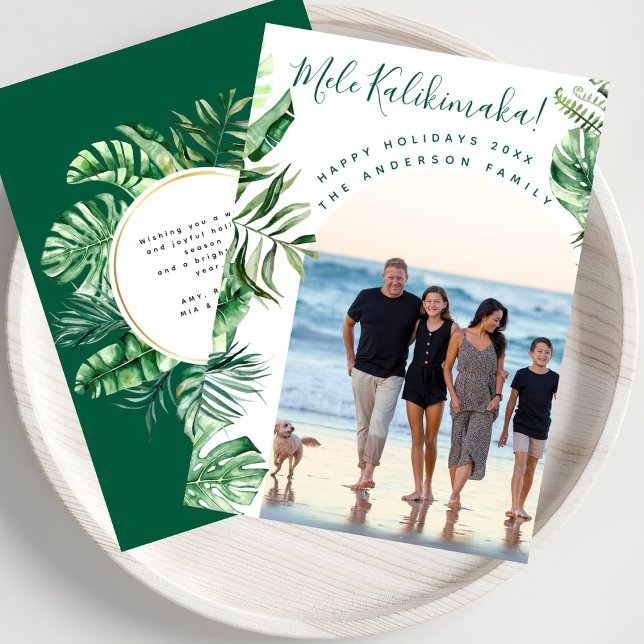 Mele Kalikimaka Modern Chic Photo Arch Christmas Holiday Card (Creator Uploaded)