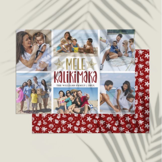 Mele Kalikimaka Modern Photo Collage Hawaiian Holiday Card (Creator Uploaded)
