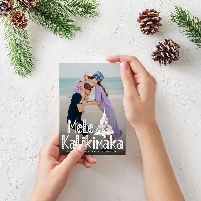 Mele Kalikimaka Modern Photo Hawaiian Holiday Card (Creator Uploaded)