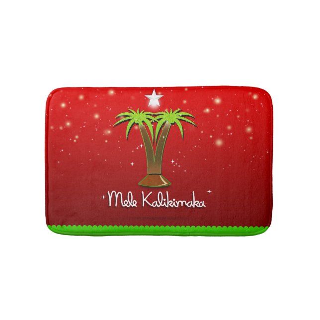 Mele Kalikimaka Palm Tree for Xmas Bath Mat (Front)