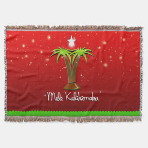 Mele Kalikimaka Palm Tree for Xmas Throw Blanket