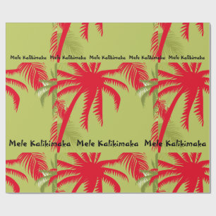 Mele Kalikimaka Palm Tree Wrapping Paper