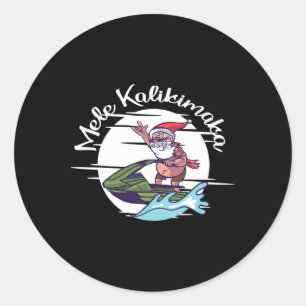 Mele Kalikimaka Papa Mele Jet Ski Christmas Classic Round Sticker
