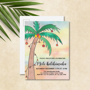 Mele Kalikimaka Party Invitation Postcard