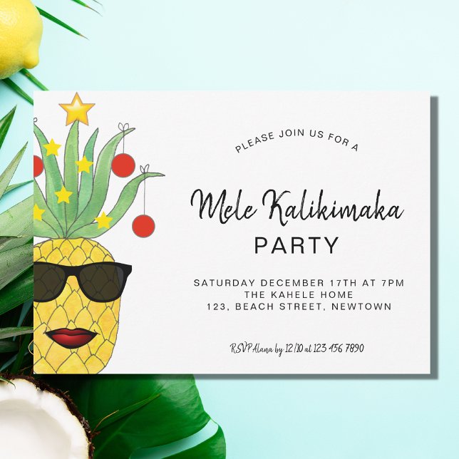 Mele Kalikimaka Party Pineapple Invitation (Creator Uploaded)