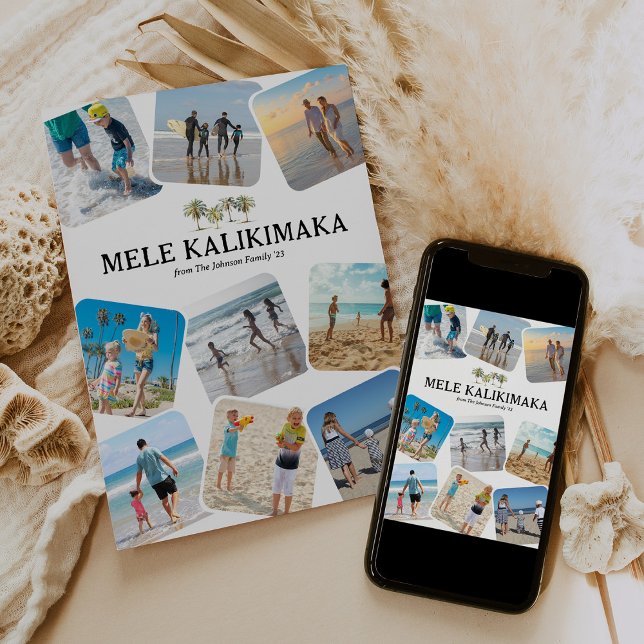 Mele Kalikimaka Photo Collage Holiday Card (Creator Uploaded)