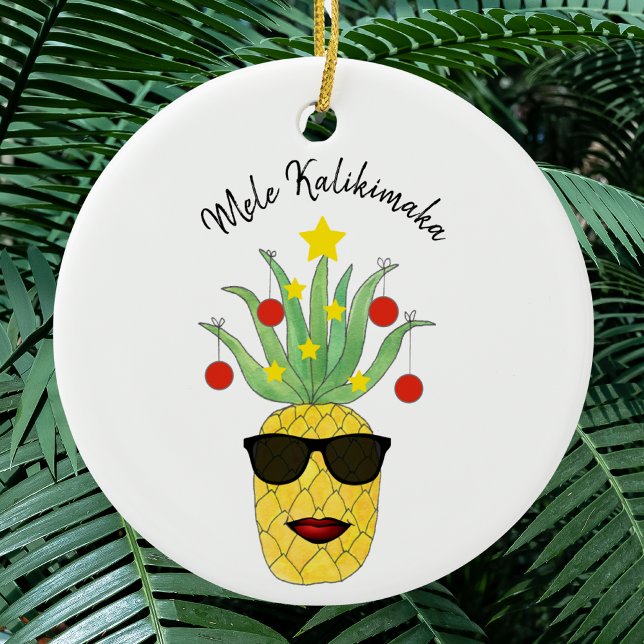 Mele Kalikimaka Pineapple Ceramic Tree Decoration (Creator Uploaded)