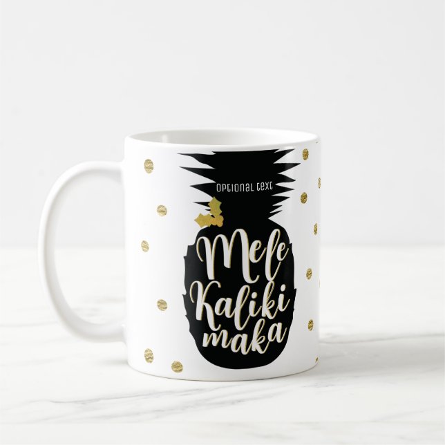 Mele Kalikimaka Pineapple Christmas Custom Holiday Coffee Mug (Left)