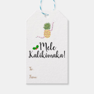 Mele Kalikimaka Pineapple Gift Tag