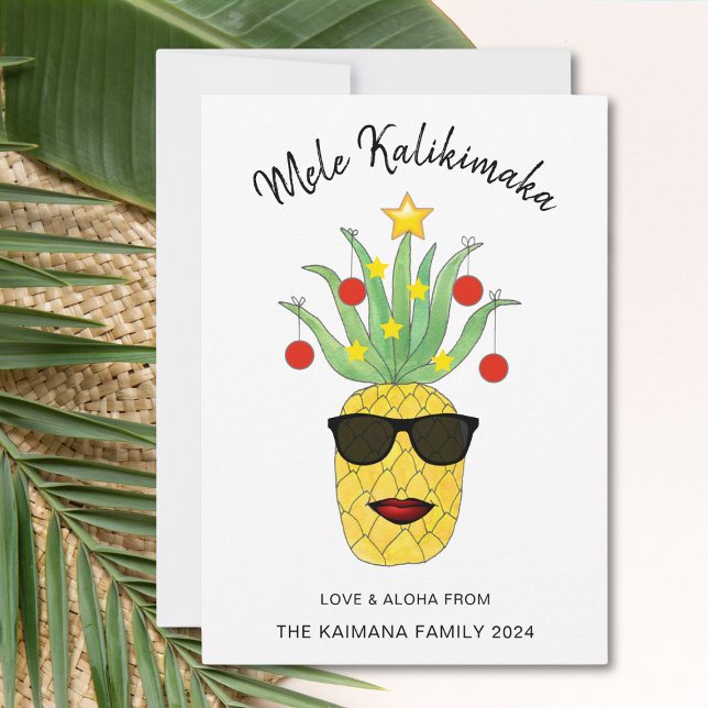 Mele Kalikimaka Pineapple Holiday Card (Creator Uploaded)