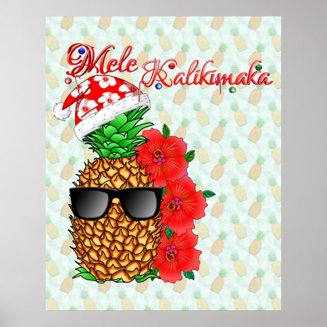 Mele Kalikimaka Pineapple Poster (Front)