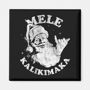 Mele Kalikimaka Retro Hawaii Santa Aloha Christmas Magnet