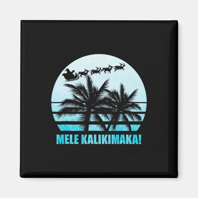 Mele Kalikimaka Retro Hawaiian Christmas Family Va Magnet (Front)