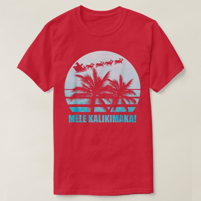 Mele Kalikimaka Retro Hawaiian Christmas Family Va T-Shirt (Design Front)