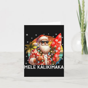 Mele Kalikimaka Retro Santa Rock On Pjs Christmas Card
