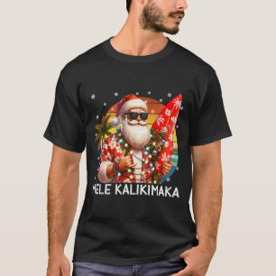 Mele Kalikimaka Retro Santa Rock On Pjs Christmas T-Shirt