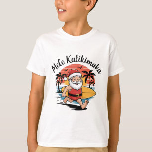 Mele Kalikimaka Retro Surfing Santa Hawaiian Chris T-Shirt