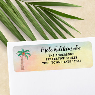 Mele Kalikimaka Return Address  Label