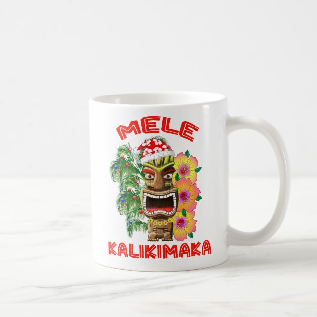 Mele Kalikimaka Santa Claus Tiki Coffee Mug (Right)