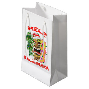 Mele Kalikimaka Santa Claus Tiki Small Gift Bag