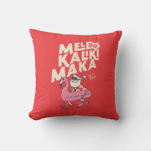 Mele Kalikimaka Santa Flamingo Christmas Getaway T Cushion