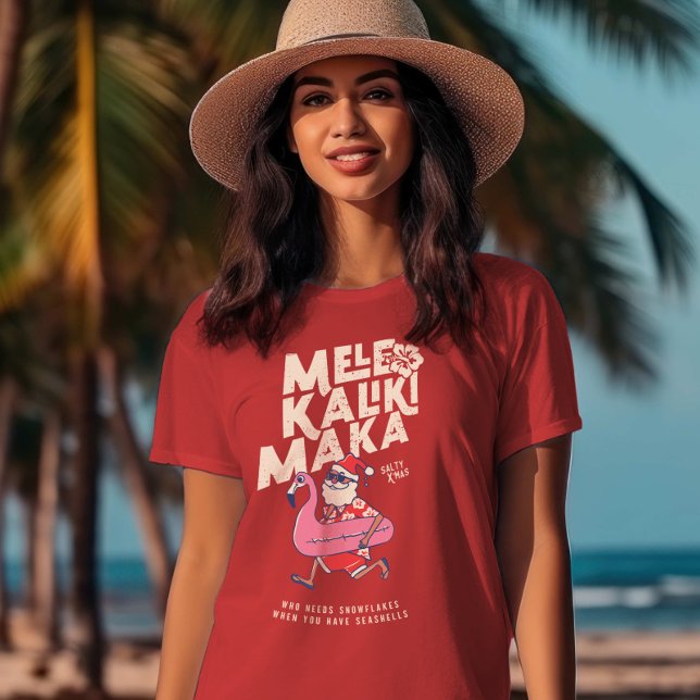 Mele Kalikimaka Santa Flamingo Christmas Getaway T T-Shirt (Mele Kalikimaka Santa Flamingo Christmas Getaway T-Shirt)