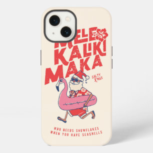 Mele Kalikimaka Santa Flamingo Christmas Getaways iPhone 13 Case