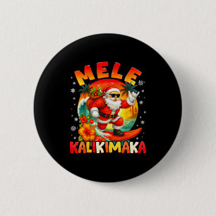 Mele Kalikimaka Santa Rock On Hawaii Christmas Xma 6 Cm Round Badge
