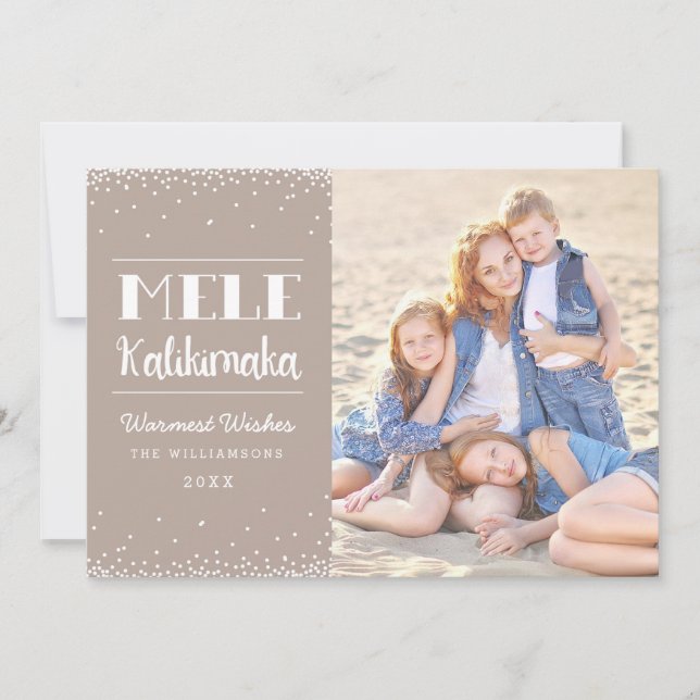 Mele Kalikimaka Simple Modern Christmas Photo Holiday Card (Front)