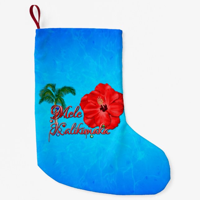 Mele Kalikimaka Small Christmas Stocking (Front)