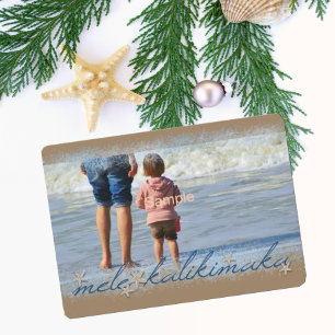 Mele Kalikimaka Starfish Brown/Blue Photo Card