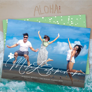 Mele Kalikimaka Stylish Script Christmas Photo Holiday Card
