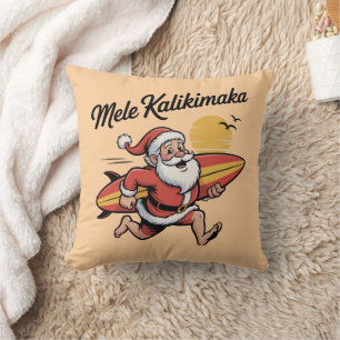 Mele Kalikimaka Surfing Santa  Cushion