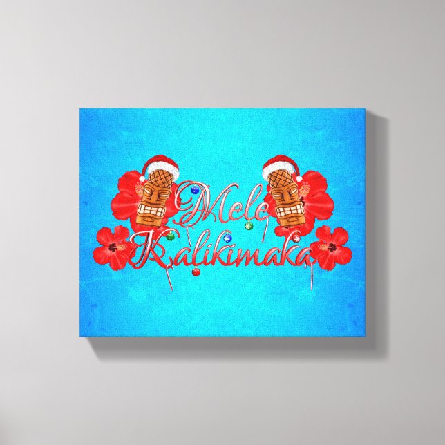 Mele Kalikimaka Tiki Canvas Print (Front)