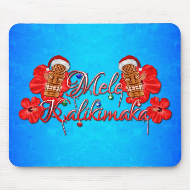 Mele Kalikimaka Tiki Mouse Pad (Front)