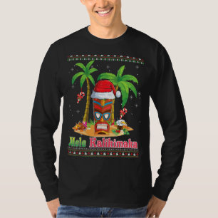 Mele Kalikimaka Tiki Tribe Santa Hawaiian Christma T-Shirt