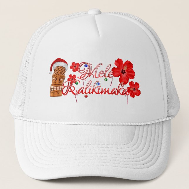 Mele Kalikimaka Tiki Trucker Hat (Front)