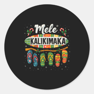 Mele Kalikimaka Trocal Christmas Flip Flop  Classic Round Sticker