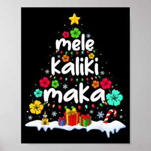Mele Kalikimaka Trocal Christmas Hawaiian Santa Xm Poster