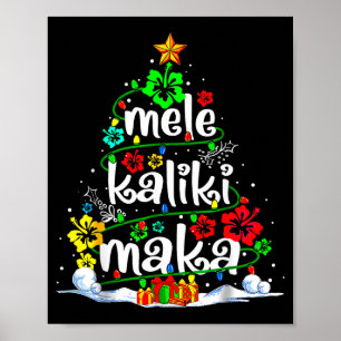 Mele Kalikimaka Trocal Christmas Hawaiian Santa Xm Poster